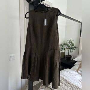 Boohoo Brown Long Sleeve Dress